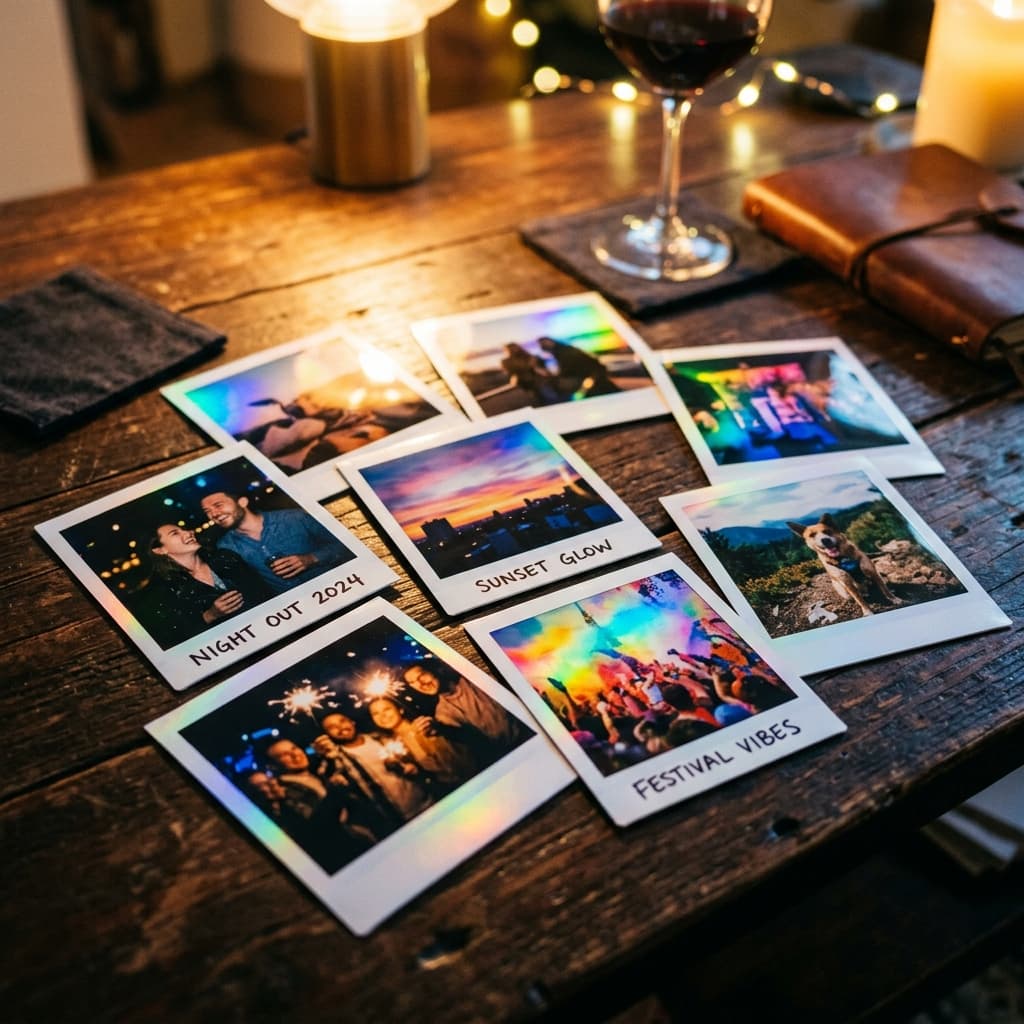 9 Polaroid Holográficas
